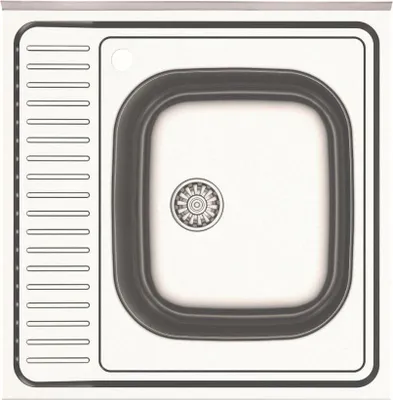 Immagine prodotto di Lavello cucina quadrato da appoggio 60x60x15H una vasca inox SA24