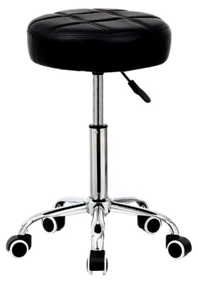 Produktbild von Höhenverstellbarer Rollhocker aus Kunstleder Schwarz