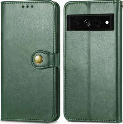 Produktbild von Mobigear Snap Button  Google Pixel 7 Pro Hülle Klapphülle Geldbörse - Grün