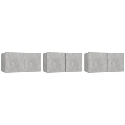 Produktbild von vidaXL TV-Hängeschränke 3 Stk. Betongrau 60x30x30 cm