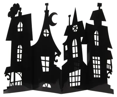 Produktbild von Tischaufsteller Spukschloss Schwarz 60 x 38 cm aus Pappe - Einheitsgröße