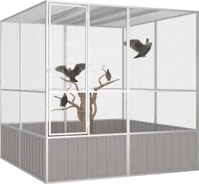 Immagine prodotto di Gabbia per Uccelli Grigia 213,5x217,5x211,5 cm Acciaio Zincato