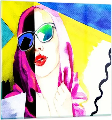 Produktbild von Bilder auf glas - Frau Modell - 40x40cm - Glasbilder - Wandbilder - Bilder - Kunstdruck - zum Aufhängen bereit - Wanddekoration aus Glas - Glas Bilder - Wandbild auf Glas - Einteilig - GAC40x40-3958