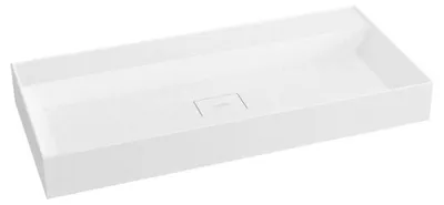 Immagine prodotto di Lavabo GODIVA, marmo fuso, 96x44cm, senza foro per rubinetto, bianco