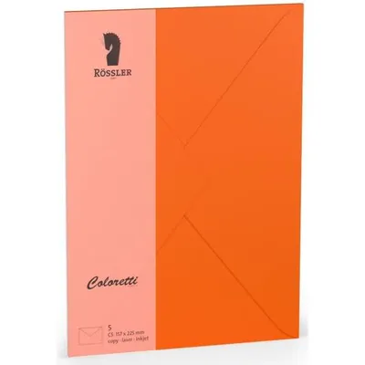 Produktbild von Rössler Papier 220711521 Coloretti Briefumschläge - C5, 5 Stück, apfelsine