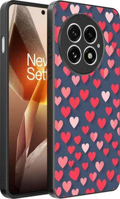 Produktbild von Smartphonica Telefon Fall fit für OnePlus 13 mit rosa und roten Herzen Impressum - TPU Backcover Fall mit rosa und roten Herz-Design