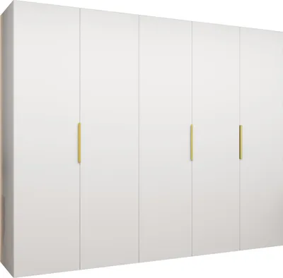 Produktbild von MEBLE KRYSPOL, Kleiderschrank, Schrank 250 cmx202x52, Weiß, Gold