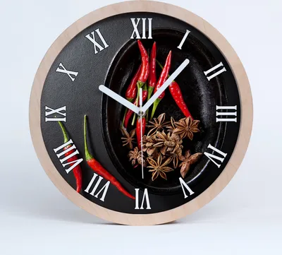 Produktbild von Holzuhr 30fi cm wanduhr - weiße Spitzen - Peperoni