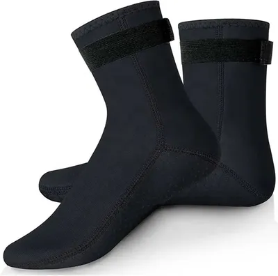 Produktbild von 3mm Neopren Socken, Tauchsocken Neoprensocken mit Klettverschluss, Rutschfeste Wassersport Schwimmen Socken für Wassersport,Größe: S