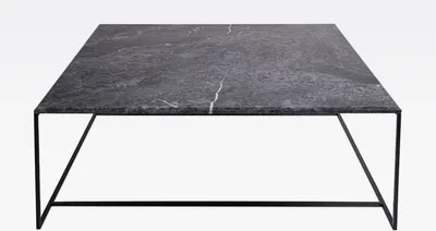 Produktbild von Casa Padrino Luxus Couchtisch Schwarz / Schwarz 120 x 120 x H. 35 cm - Moderner quadratischer Wohnzimmertisch mit Carrara Marmorplatte und Edelstahl Gestell - Luxus Wohnzimmer Möbel