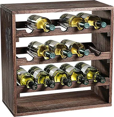 Produktbild von Holzweinregal für 15 Flaschen - Braun Holz Lagerlösung