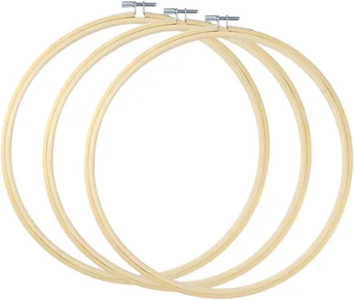 Produktbild von Sticken, Stricken & Weben für Kinder 3 Stück 20 cm Stickkreis Bambus Stickrahmen Holz Verstellbare runde Stickrahmen Kreuzstichrahmen Stickkreis für D