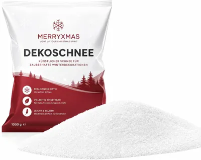 Produktbild von Kunstschnee - täuschend echt - ca. 1000 ml -flauschig & glitzernd Schnee für Dekoration an Weihnachten