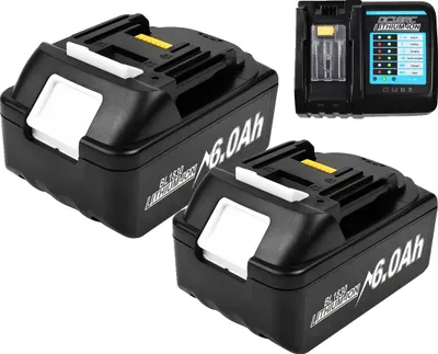 Obrázok produktu pre 18V batéria, kapacita 6000 mAh, technológia Li-Ion, 2 kusy s 1 kusom nabíjačky, 18V