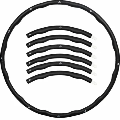 Produktbild von Matchu Sports Hula-Hoop-Reifen 1,5 kg – Fitnessreifen für Erwachsene – Ø 100 cm – gewichteter Gymnastikreifen mit Schaumstoff – Schwarz