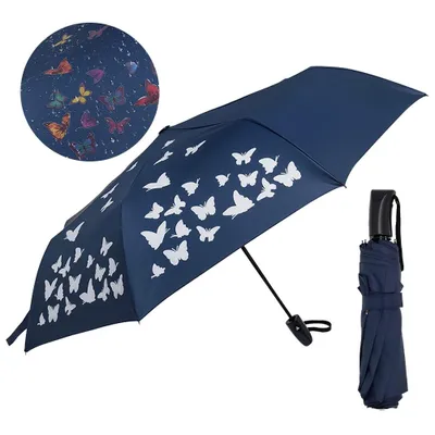 Produktbild von Taschenregenschirm Regenschirm, Umbrella Schirm mit Farbwechsel Regen Taschenschirm