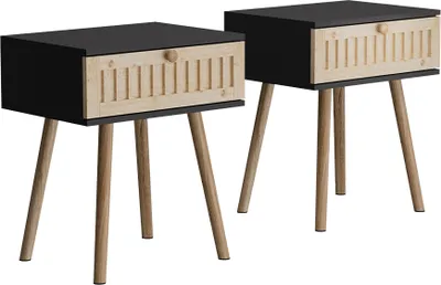 Image de Table de nuit Vicco Holk anthracite/pin Lot de 2, Model 54228