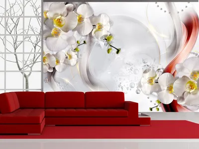 Produktbild von Vlies Fototapete Blumen Orchidee 400x280 cm Tapeten Wandtapete XXL 3D Effekt Diamant Ornament Abstrakt b-C-0743-a-a