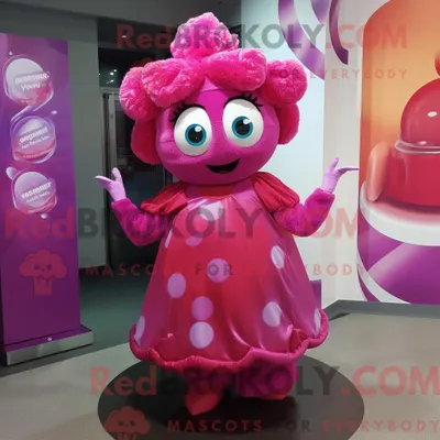 Imagen del producto de Disfraz REDBROKOLY de mascota Magenta Candy vestido con un vestido cruzado y diademas
