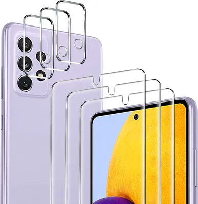 Zdjęcie produktu dla szkło ochronne 3X (wyświetlacz + aparat) dla Samsung Galaxy A72 ochrona wyświetlacza 9H folia pancerna