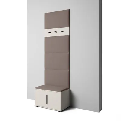 Produktbild von Garderoben-Set Napoli version 6 mit Schuhregal und Polsterplatten, Ideal für Flur und Eingangsbereich (Cashmere, Trinity 05)