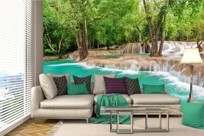 Produktbild von Vlies Fototapete KASKADENWASSERFALL 375 x 250 cm (inkl. Kleister) - Vlies Tapete, Wandtapete, Wandbilder - Tapete für Wohnzimmer Schlafzimmer, Büro, Küche - Montagefertig