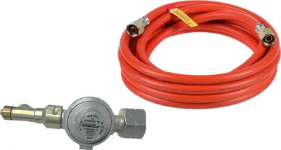 Produktbild von ROTHENBERGER Industrial Set Gasdruckregler 1,5 bar mit 5 m Propangasschlauch | 12 kg/h | Schlauchbruchsicherung | Abgangsgewinde 3/8" - 1500005428