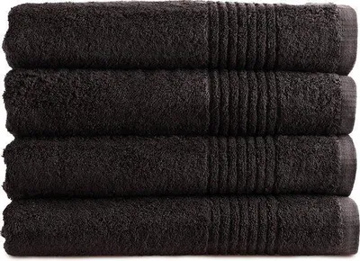Produktbild von PHLOX PHLOX Handtücher Set 70x140 cm - 4 Stück - 600 g/m2 weiche Baumwolle - Supreme Collection - Schwarz