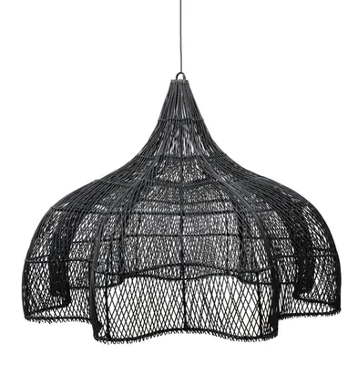 Image de Bazar Bizar Suspension rotin noir 110x110x80cm