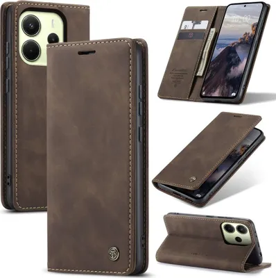Produktbild von Xiaomi Redmi Note 14 4G Hülle - CaseMe 013 Klapphülle - Dunkelbraun