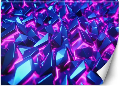 Produktbild von Vlies fototapete Neon-Kristalle 3D 200x140 cm Feeby Lila inkl. Kleber einfache Montage