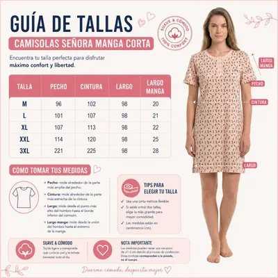 Immagine prodotto di Camicia da notte estiva da donna Kisses&Love, 100% cotone, maniche corte, KL45000