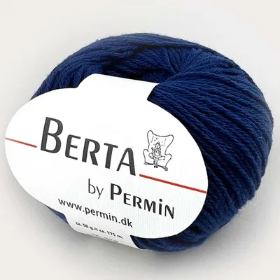 Produktbild von Berta by Permin – Wolle-Baumwolle Strickgarn (37 indigo)