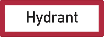 Produktbild von Dreifke® Feuerwehrschild, Hydrant - DIN 4066 | Alu geprägt | 420x148 mm, 1 Stk