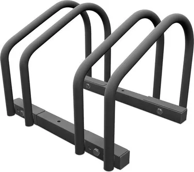 Productafbeelding van Famanu fietsenrek voor 2 fietsen - Staal - Maximale bandbreedte 60 mm - Anthraciet - Geschikt voor montage op de vloer en aan de muur