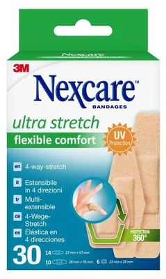 Immagine prodotto di Nexcare™ Ultra Stretch Comfort Cerotti flessibili, assortiti, 30/confezione | confezione (1 pezzo)