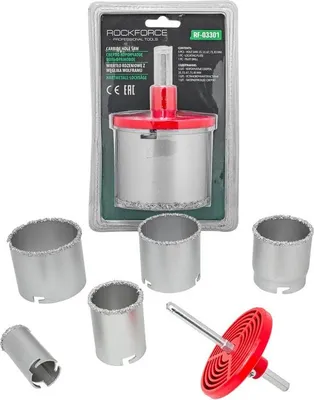Immagine prodotto di Set di carotatori per piastrelle in gres porcellanato 7 pezzi 33 53 67 73 83 mm