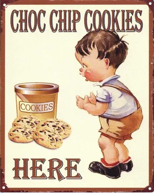 Produktbild von Moritz Deko Blechschild Choc Chip Cookies Here Retro Geschenk-Idee aus Metall Vintage-Design zur Dekoration