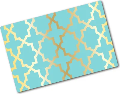 Produktbild von Tulup Glas Herdabdeckplatte - 80x52 cm - Glaskeramikkochfeld-Abdeckung Spritzschutz Glasabdeckplatte - Einteilig - Kunst: Modern & Klassisch - Arabisches Muster - Gold