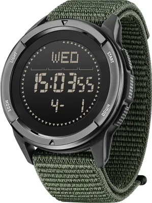 Obrázek produktu pro Outdoorové sportovní hodinky, chytré hodinky, hodinky s GPS, vodotěsné, horolezecké, plavecké, krokoměr, kompas a další funkce, řemínek z uhlíkových vláken, zelená barva