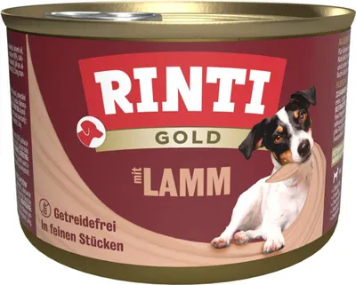 Produktbild von Rinti Gold Hundefutter Lamm für erwachsene Hunde 12x185g Ringpull-Dosen