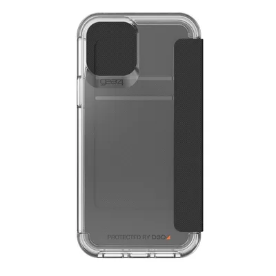 Produktbild von GEAR4 D3O Wembley Flip, Folio, Apple, iPhone 12/12 Pro, 15,5 cm (6.1"), Schwarz, Transparent