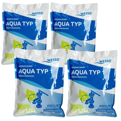 Produktbild von AQUA TYP 1 WESSOCLEAN Set 4 x 400 g Brunnen reinigen