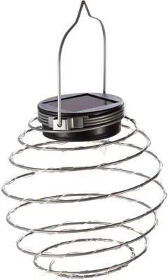 Image de Lot de 2 ampoules solaires en spirale GALIX G2619, 16 micro-LED multicolores, 3000 K, 3 lm, métal, à suspendre, IP44