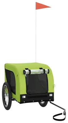 Produktbild von vidaXL Fahrradanhänger Hunde Grün und Schwarz Oxford-Gewebe & Eisen