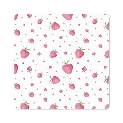 Produktbild von MuchoWow® Mauspad Mousepad Erdbeere - Aquarell - Schablonen 20x20 cm - Mousepads - Maus Mat - Pad - Mausunterlage - Desk Mat - Bureauartikeln
