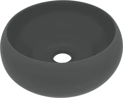 Produktbild von vidaXL s Waschbecken Rund Matt Dunkelgrau 40x15 cm Keramik