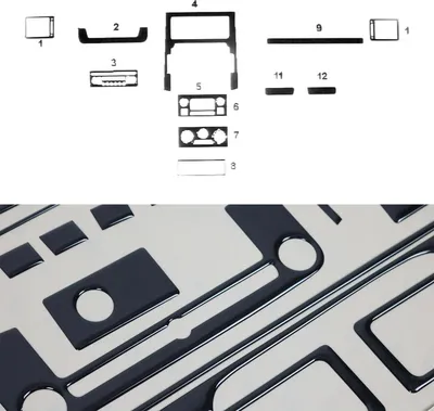 Image de Décoration intérieure Cockpit pour Citroën Jumpy 2007-2016 Piano Noir Optique 12pcs