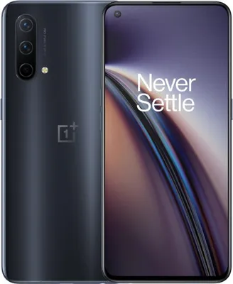 A smartphone is shown from the back and front.