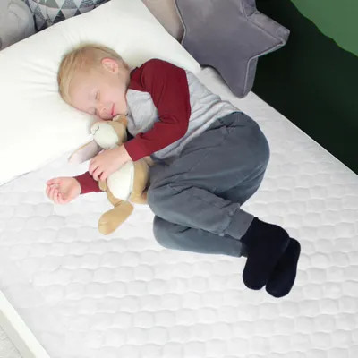 Imagen del producto de Protectores impermeables para colchones de cuna, lavables y absorbentes, para camas individuales (blancos)